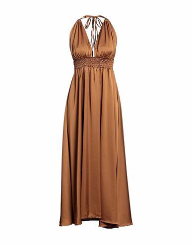 Berna Woman Maxi dress Brown Polyester Cover