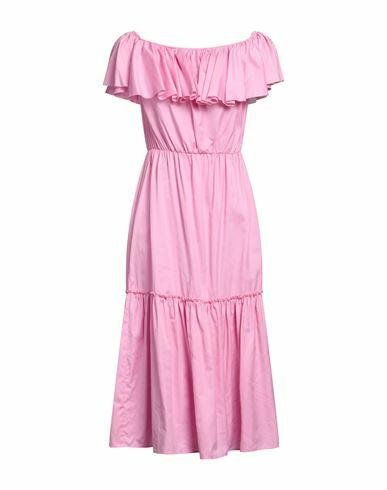 Federica Tosi Woman Midi dress Pink Cotton, Silk Cover