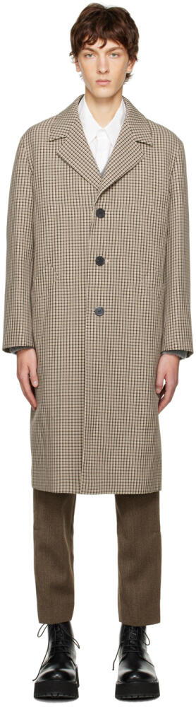 Solid Homme Beige Check Coat Cover