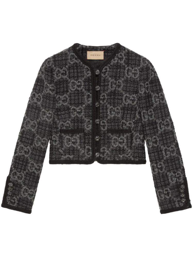 Gucci GG-pattern tweed jacket - Grey Cover