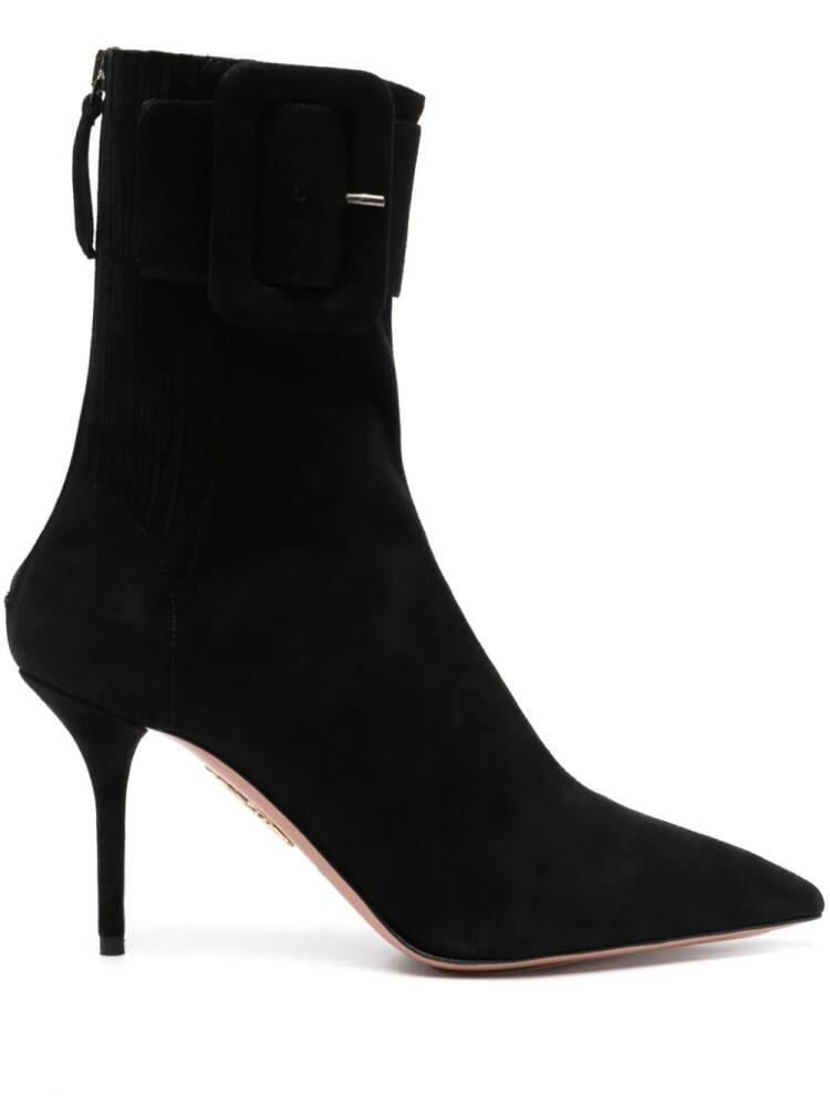 Aquazzura St Honoré 95mm suede boots - Black Cover