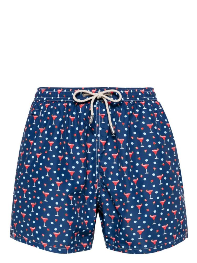 MC2 Saint Barth Daiquiri Strawberry-print swim shorts - Blue Cover