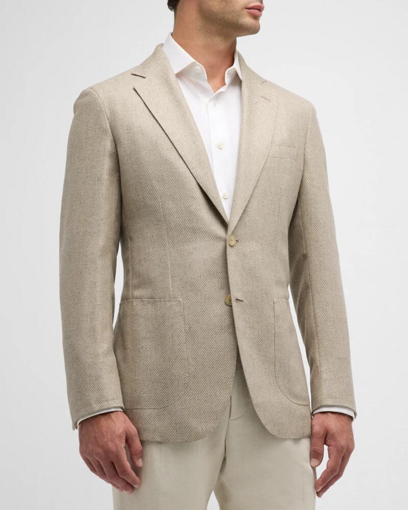 Brioni Men's Melange Twill Blazer Cover