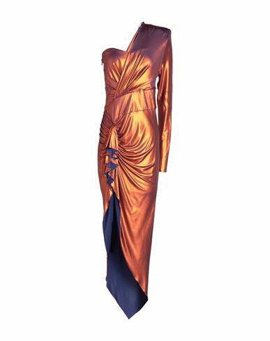 Alexandre Vauthier Woman Maxi dress Rust Viscose, Elastane Cover