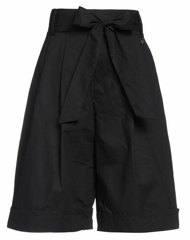 Mdm Mademoiselle Du Monde Woman Shorts & Bermuda Shorts Black Cotton Cover