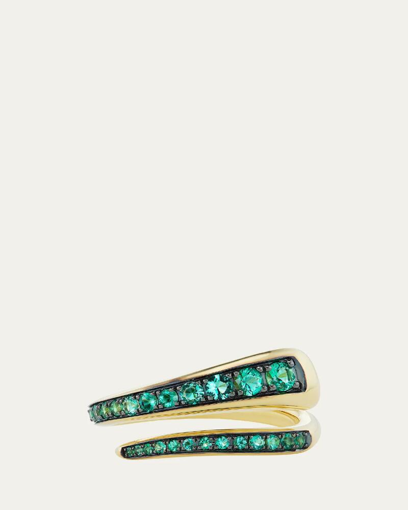 Emily P. Wheeler 18K Yellow and Black Gold Emerald Wrap Ring Cover