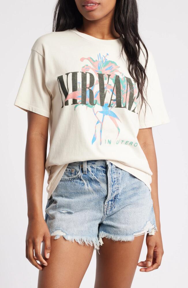 Daydreamer Nirvana Lilies Cotton Graphic T-Shirt in Dirty White Cover