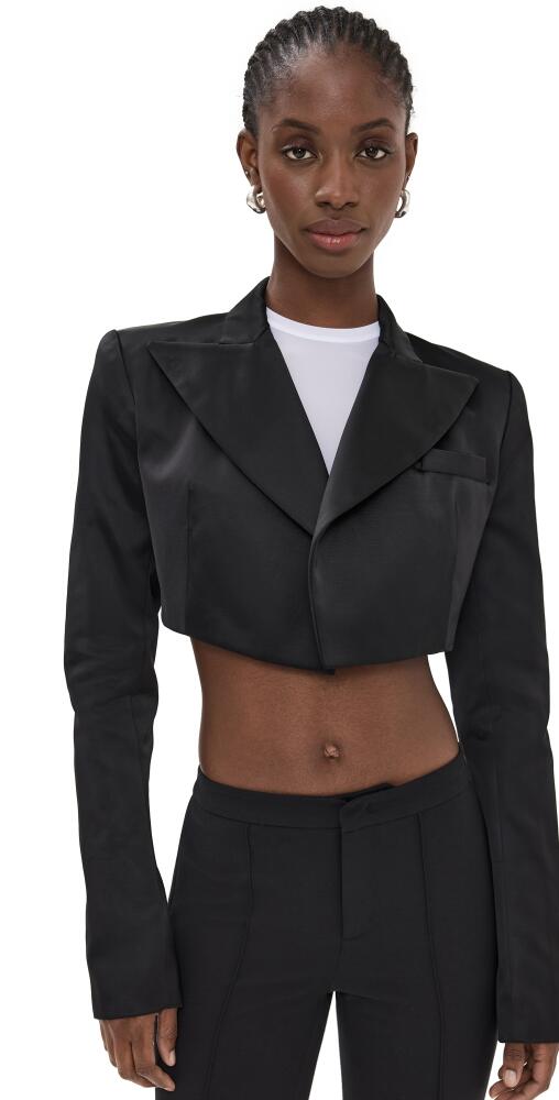 LaQuan Smith Cropped Tuxedo Jacket Black Cover