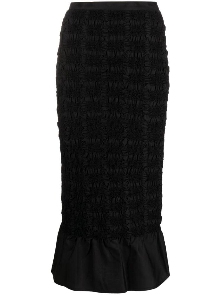 Cecilie Bahnsen Ugne smocked midi skirt - Black Cover