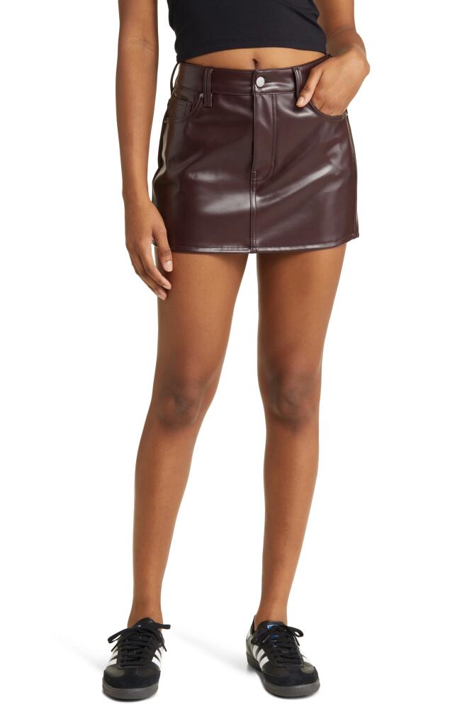 PacSun 5-Pocket Faux Leather Miniskirt in Brandi Brown Cover