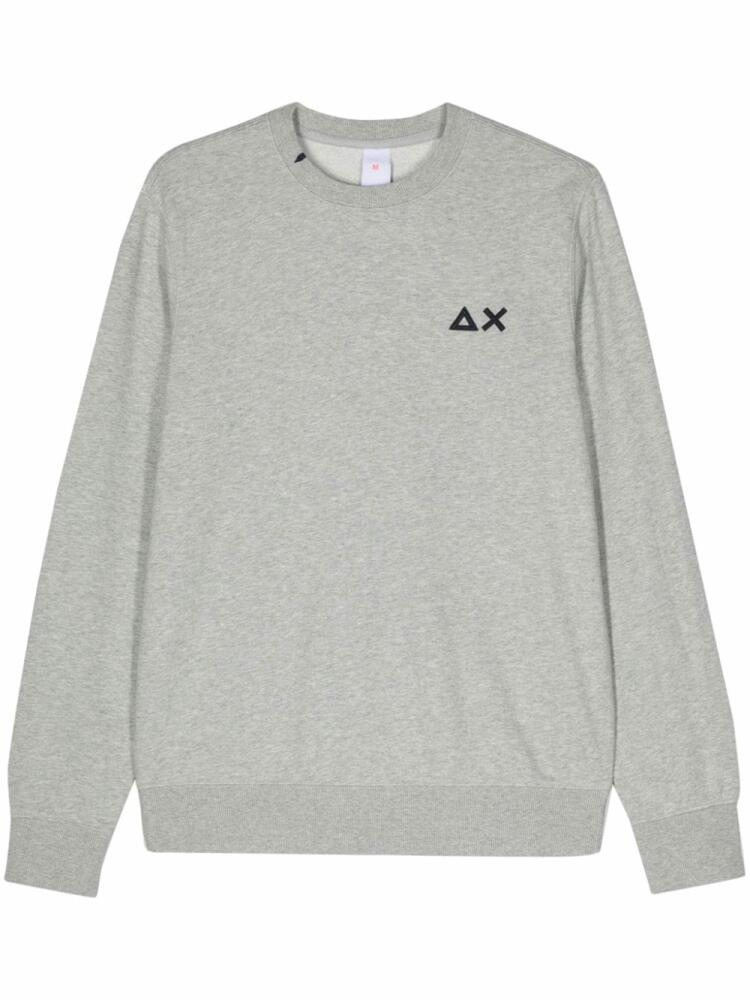 Sun 68 logo-embroidered long-sleeve sweatshirt - Grey Cover