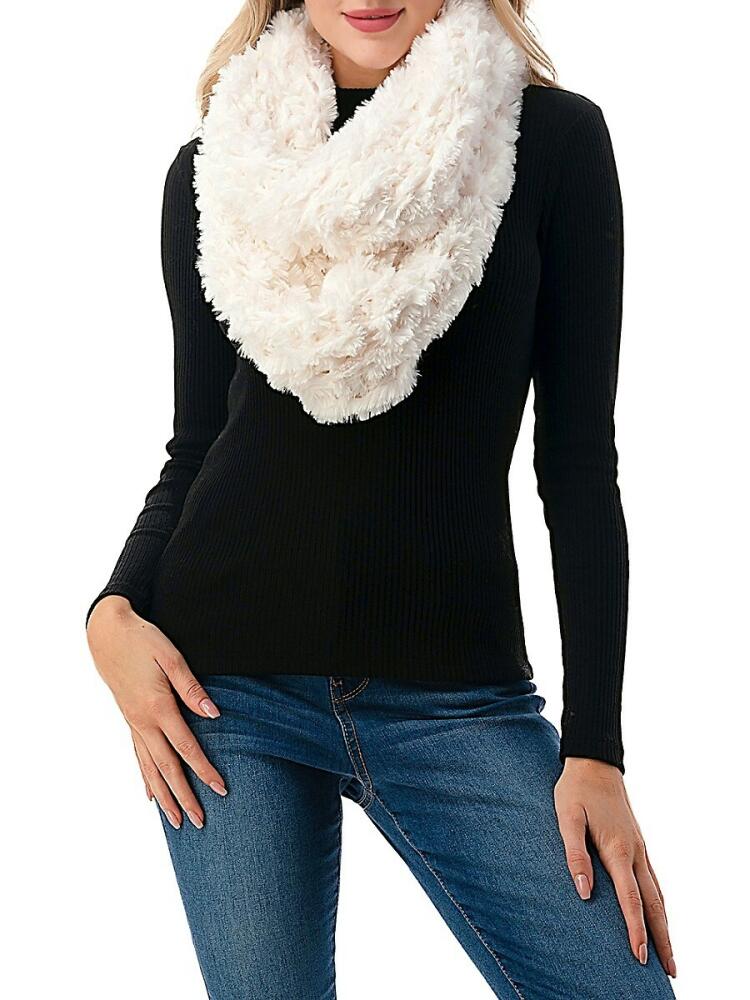 MARCUS ADLER Women's Faux Fur Infinity Scarf - Ivory Cover