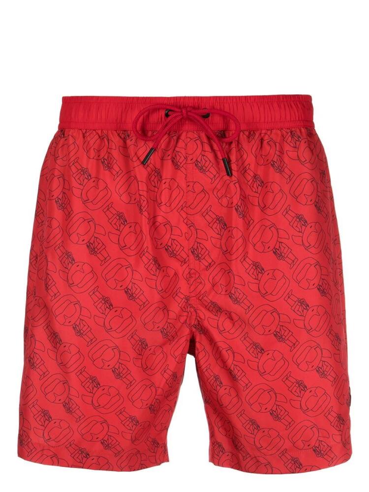 Karl Lagerfeld Ikonik Karl drawstring board shorts - Red Cover