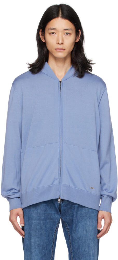 Brioni Blue Zip Bomber Cover