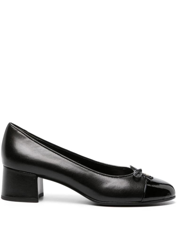 Tory Burch 45mm cap-toe leather pumps - Black Cover