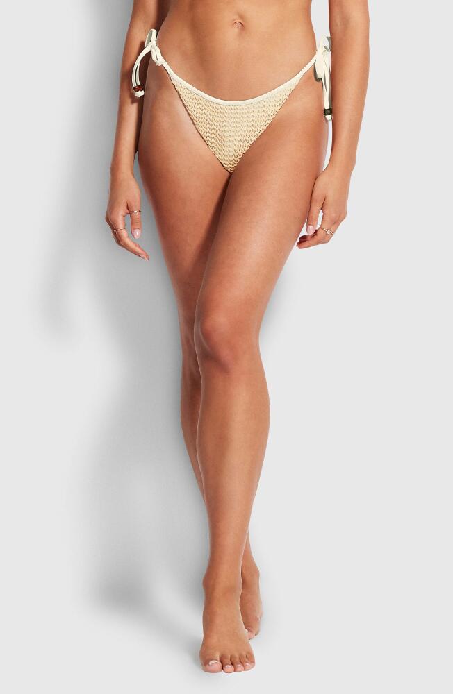 Seafolly Rio Side Tie Bikini Bottoms in Ecru Cover