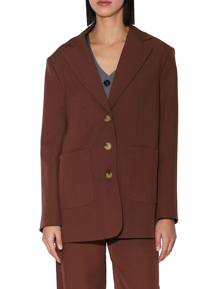 Walter Baker Women's Jagger Belted Oversized Blazer - Chocolate Cover