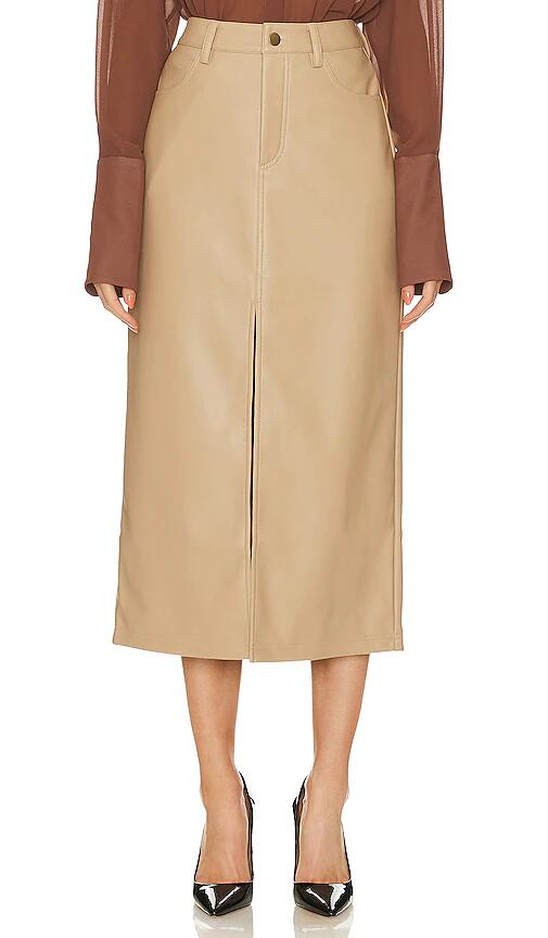 Steve Madden Avani Faux Leather Skirt in Tan Cover