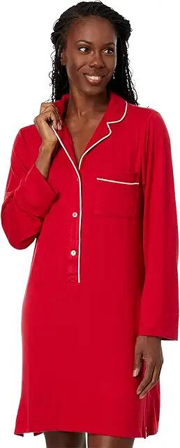 N by Natori Oasis Ultra-Soft Brushed Sleepshirt (Brocade Red) Women's Pajama Cover