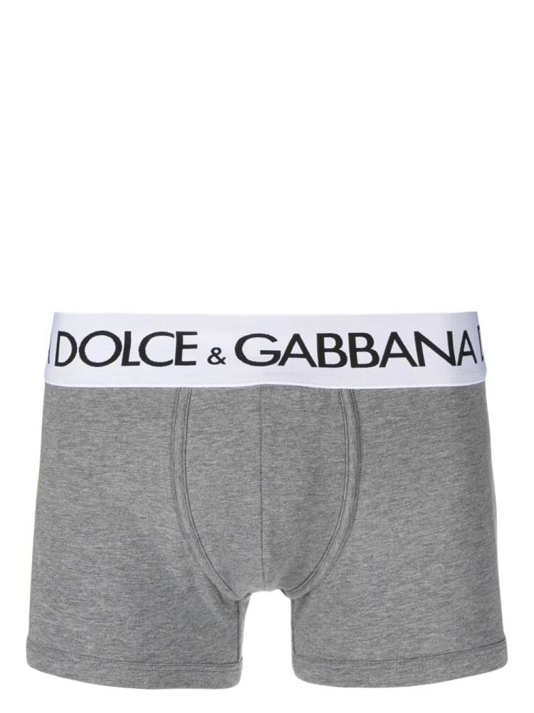 Dolce & Gabbana logo-waistband stretch boxers - Grey Cover