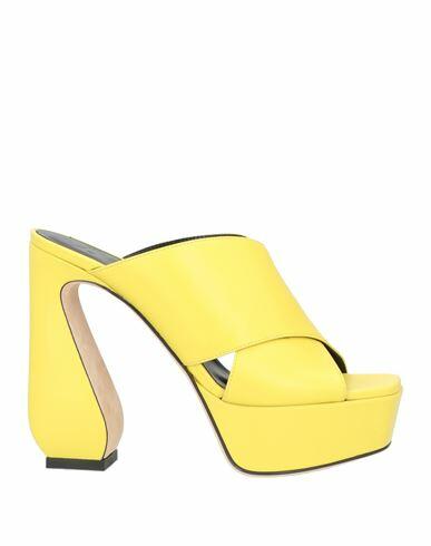 Si Rossi By Sergio Rossi Woman Sandals Yellow Soft Leather Cover