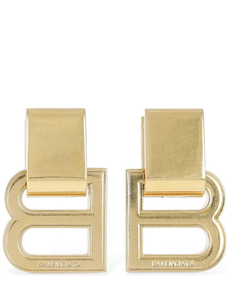 BALENCIAGA Hourglass Brass Earrings Cover