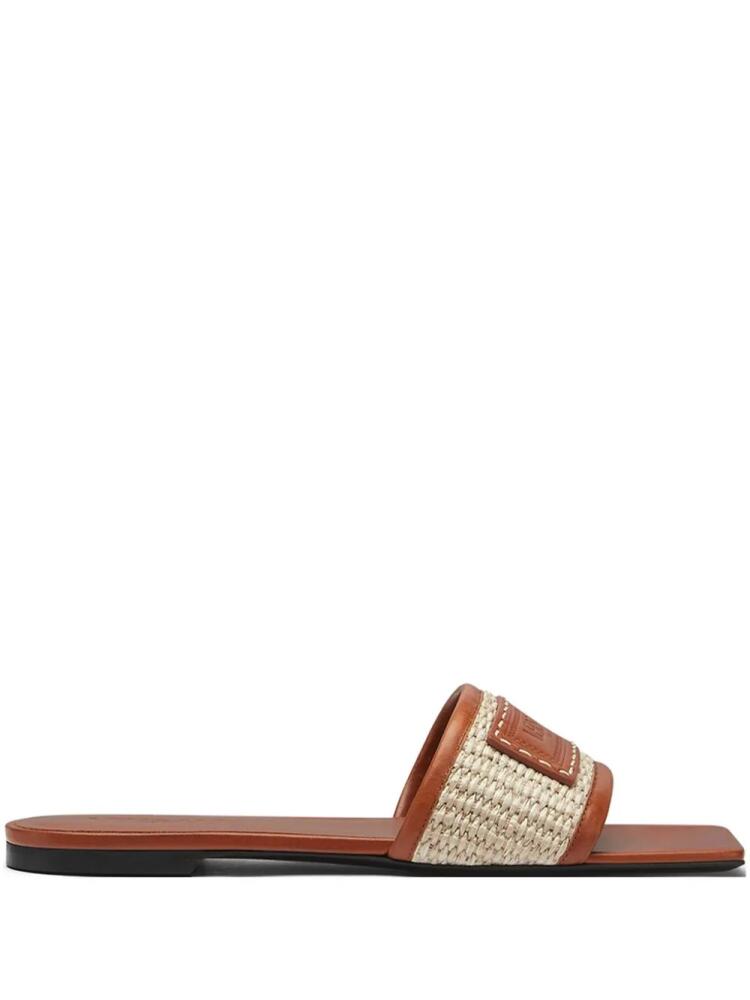 Versace Theia Barocco raffia slides - Brown Cover