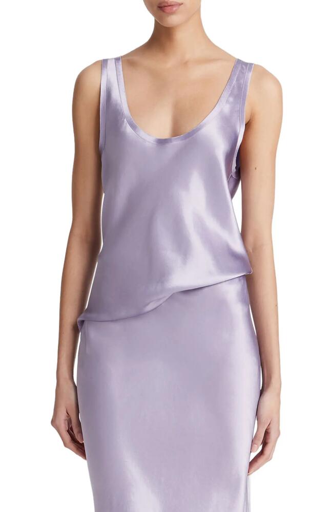 Vince Raw Edge Satin Tank in Wisteria Cover