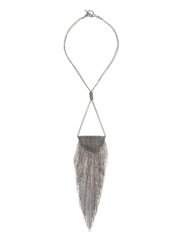 Fabiana Filippi metallic fringed necklace - Grey Cover