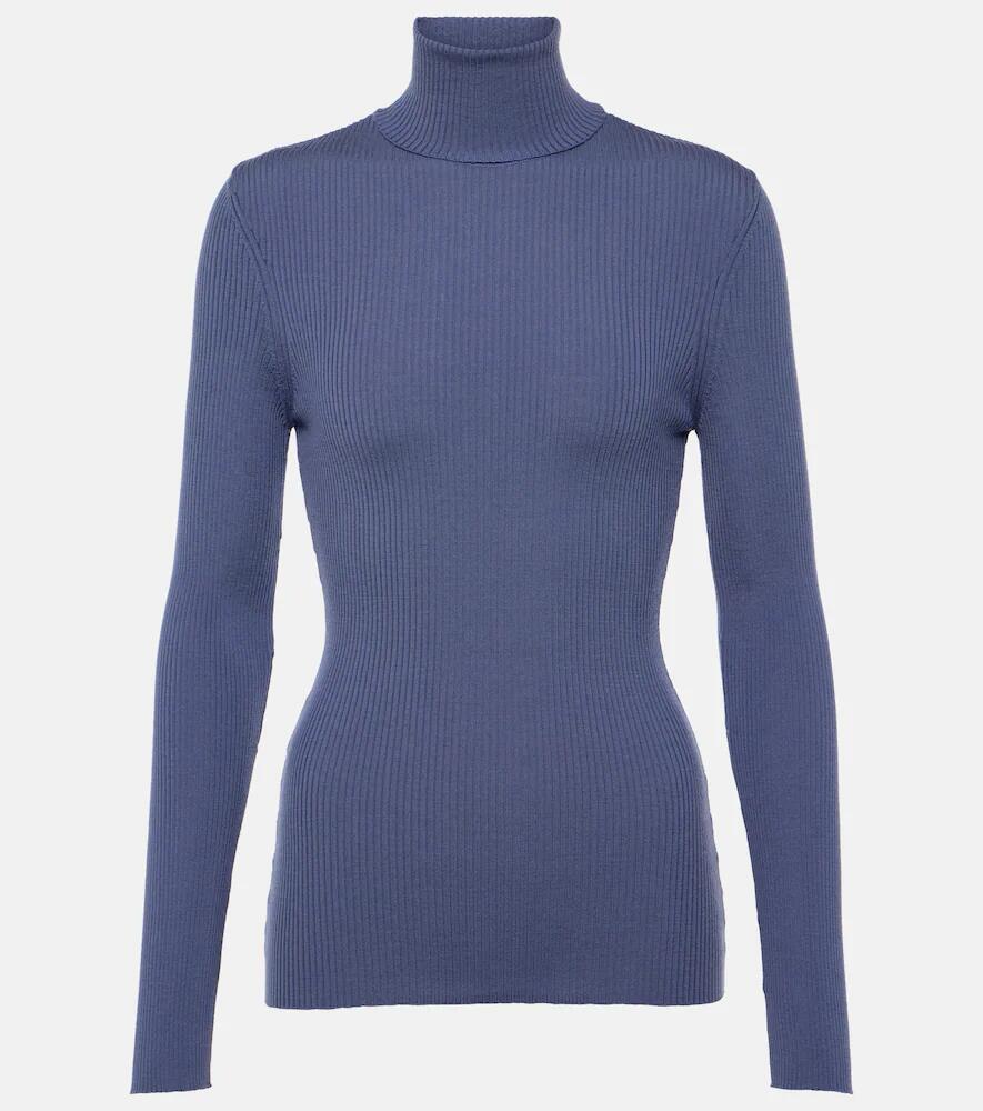 Wolford Ribbed-knit virgin wool turtleneck top Cover