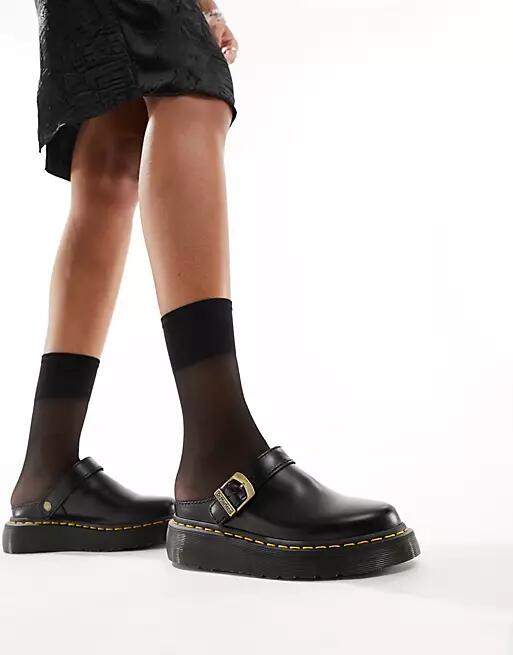 Dr Martens Archive quad mules in black leather Cover