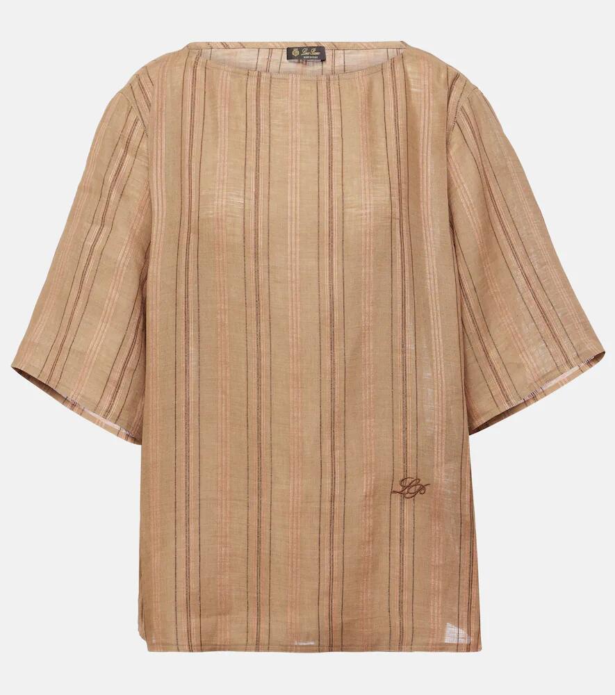 Loro Piana Mara striped linen top Cover