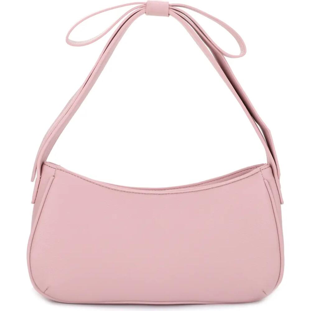 Mali + Lili Marissa Bow Recycled Vegan Leather Shoulder Bag in Blush Cover