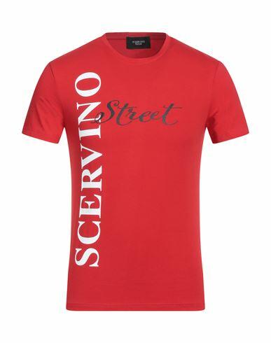 Ermanno Scervino Man T-shirt Red Cotton, Elastane Cover