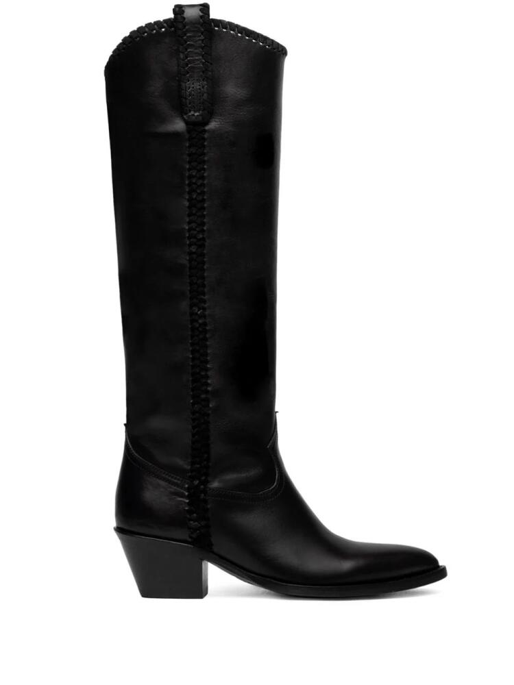 Buttero 40mm pointed-toe leather boots - Black Cover