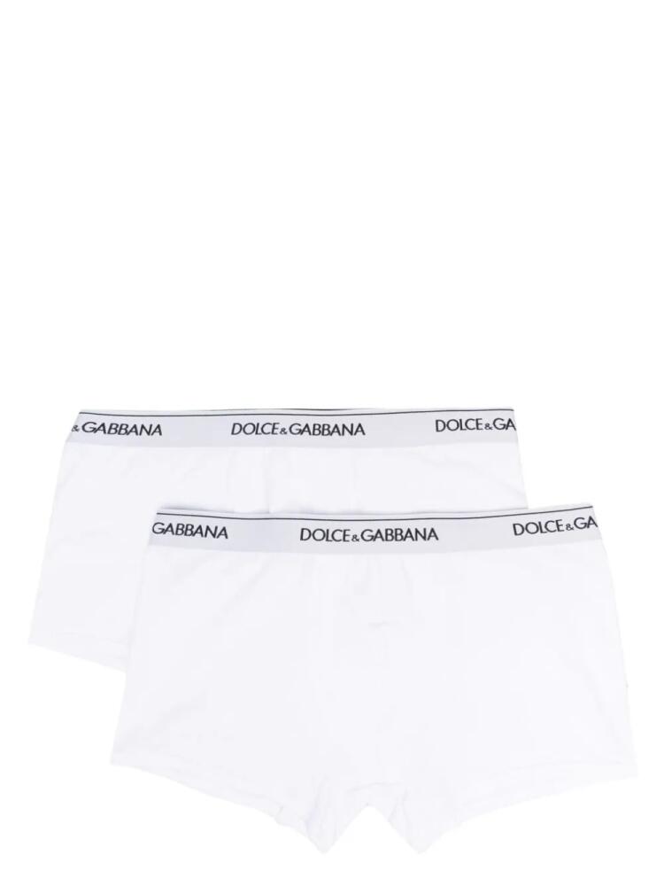 Dolce & Gabbana logo-waist cotton boxer briefs (set of two) - White Cover