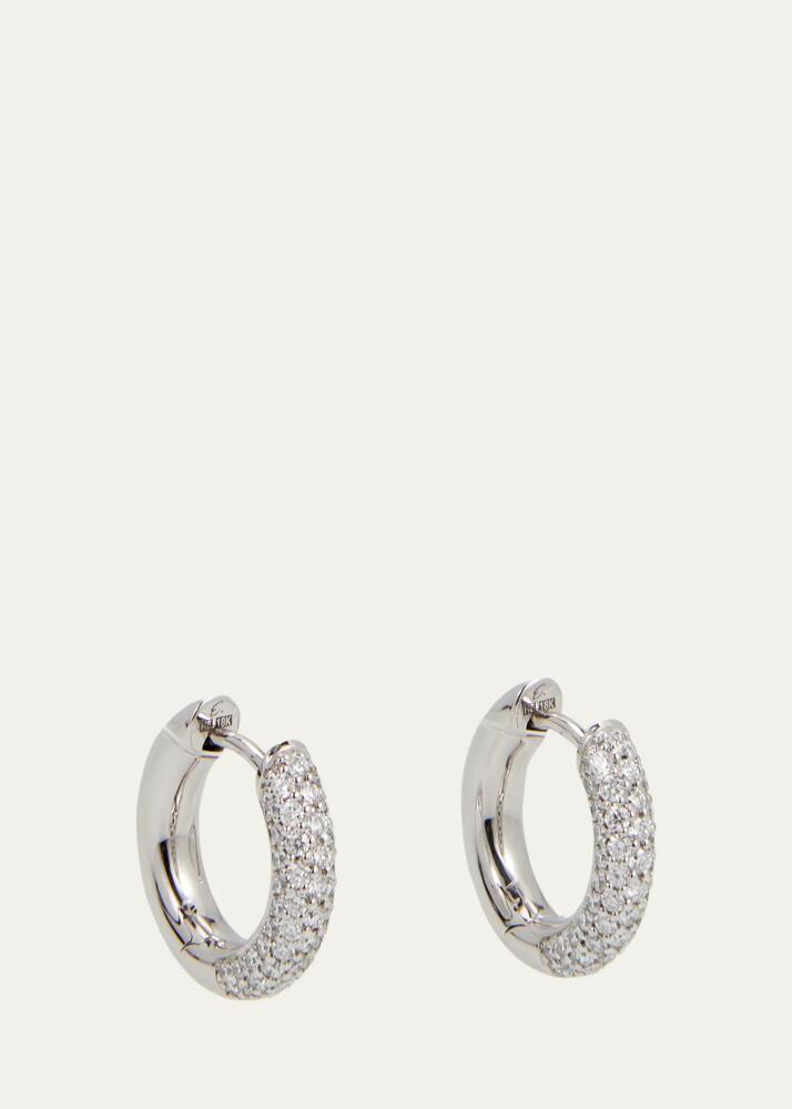 ENGELBERT 18k White Gold Absolute Creoles Small Earrings with Diamonds Cover