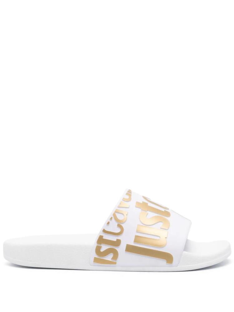 Just Cavalli logo-raised slides - White Cover