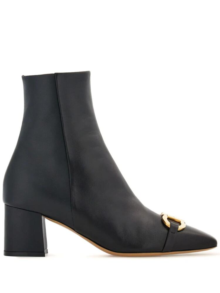 Ferragamo 60mm Gancini-buckle leather ankle boots - Black Cover