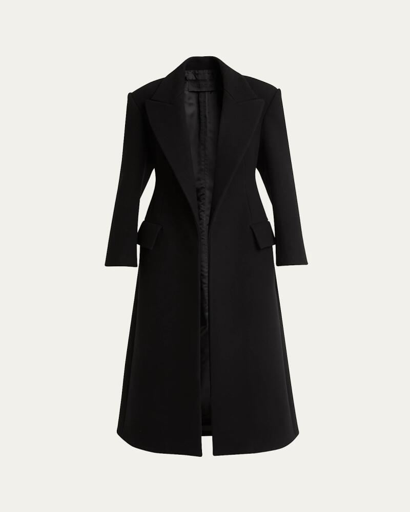 Valentino Garavani Wide Lapel Long Wool Overcoat Cover