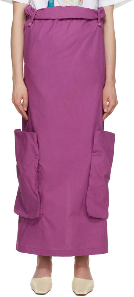 OPEN YY Purple Rolled Maxi Skirt Cover