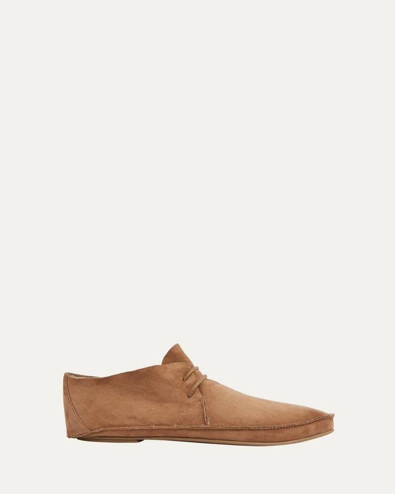 THE ROW Tyler Suede Shearling Moccasin Booties Cover