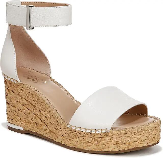 Franco Sarto Clemens Raffia Espadrille Wedge Heel Sandals (White Leather) Women's Sandals Cover