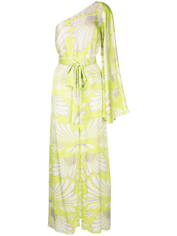 Alexis abstract-print long dress - Green Cover