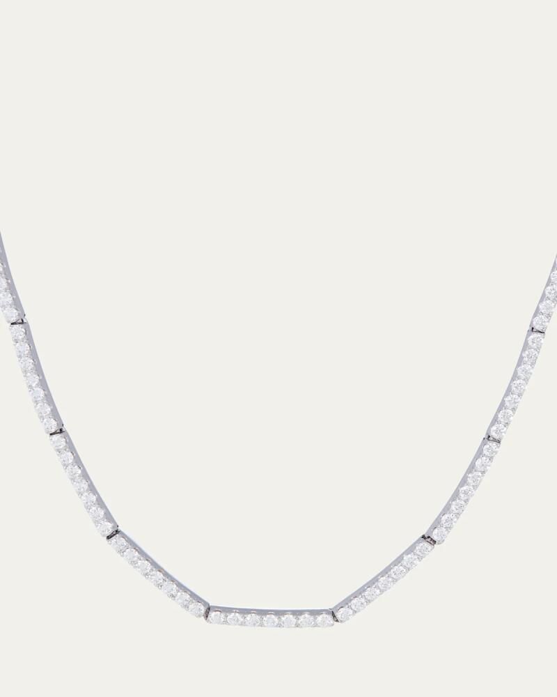 Sidney Garber 18K White Gold Thin Necklace with Diamonds Cover