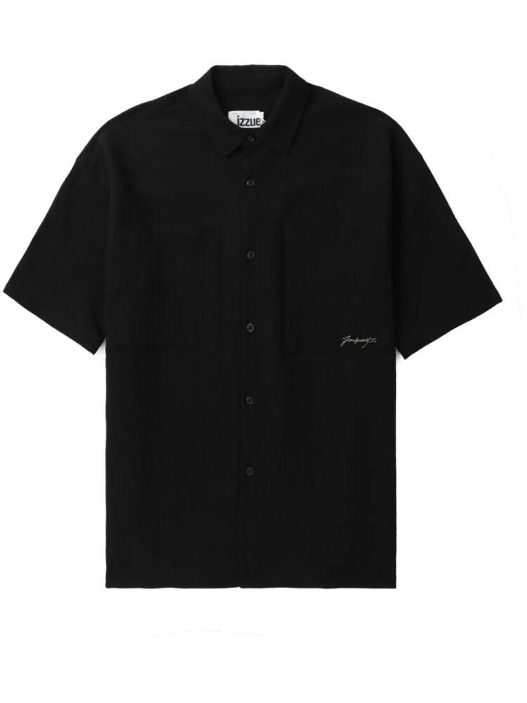 izzue logo-print crepe shirt - Black Cover