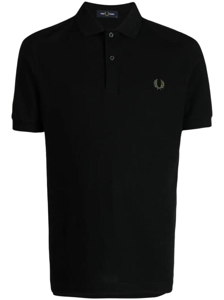 Fred Perry logo-embroidered cotton polo shirt - Black Cover