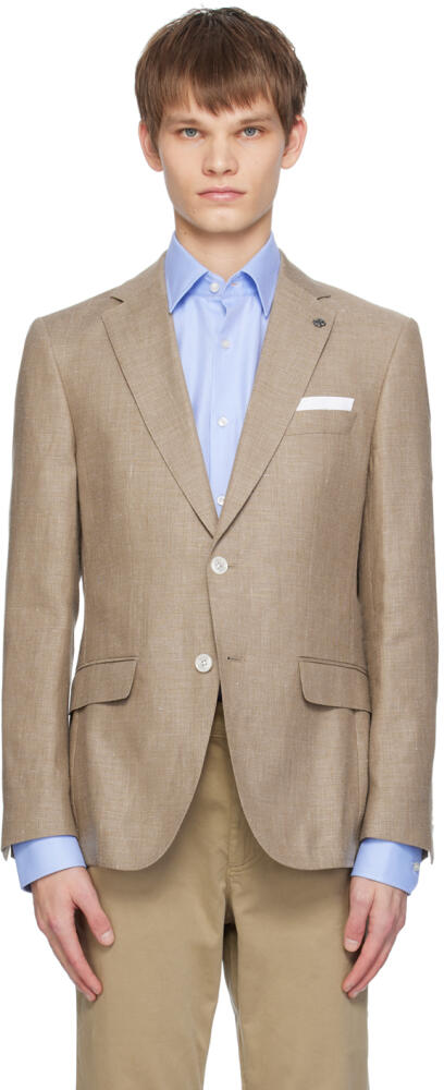 BOSS Beige Slim-Fit Blazer Cover