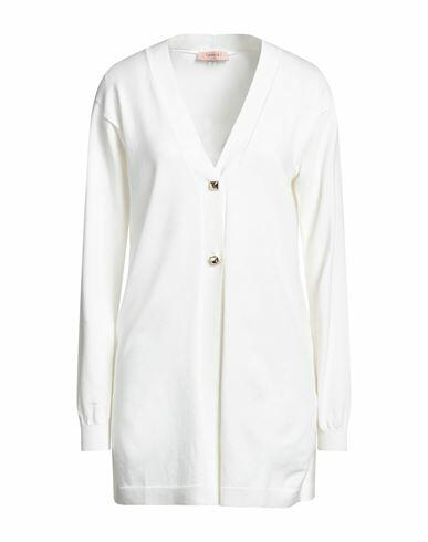 Twinset Woman Cardigan Ivory Viscose, Polyester Cover