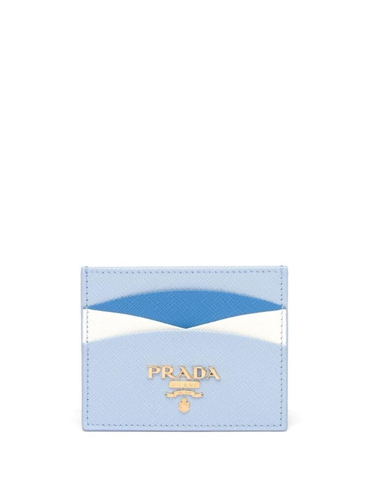 Prada logo plaque cardholder - Blue Cover